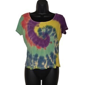 J. Jill Multicolor Tie-Dye Short Sleeve Top